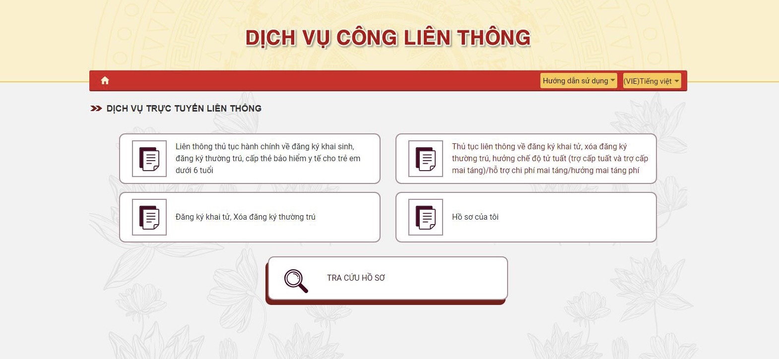   Trình tự thực hiện liên thông điện tử đăng ký khai tử, xóa đăng ký thường trú, giải quyết mai táng phí, tử tuất